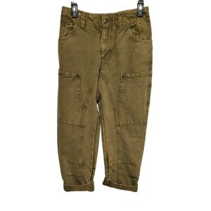 WE THE FREE Cargo Pants Light Brown Cropped Utility Pockets Women's Size 6